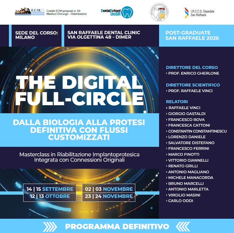 MILANO – THE DIGITAL FULL-CIRCLE dalla biologia alla protesi definitiva con flussi customizzati – San Raffaele Dental Clinic